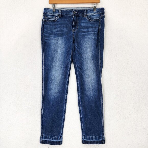 WHBM Jeans Womens 8 Blue Skimmer Stretch Mid Rise Denim Casual Ankle - Picture 1 of 11